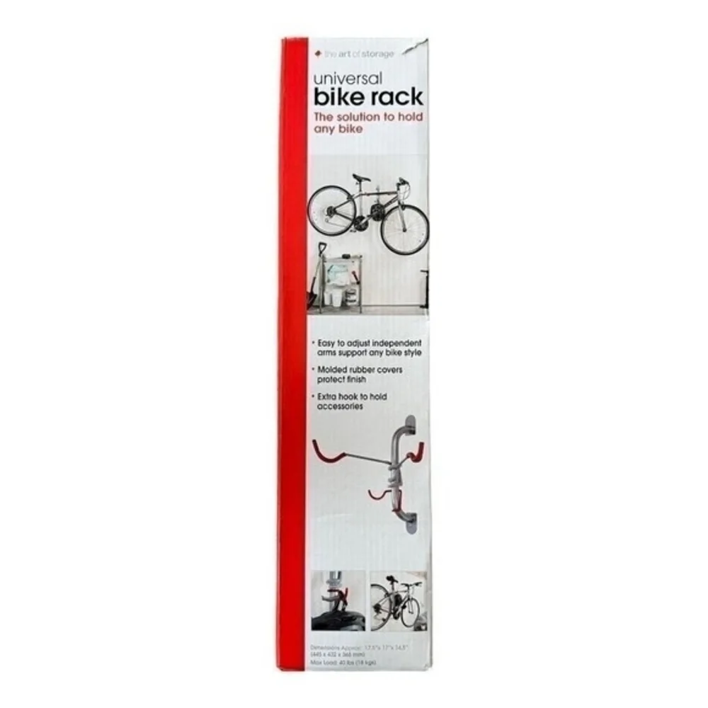The Art Of Storage Bike Rack Wall Mount Hinged Hook Metal Silver Single Bike
